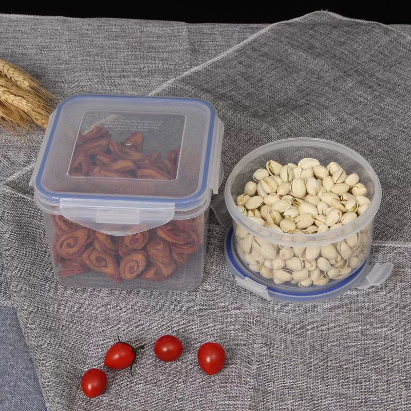 Round rectangular plastic fresh-keeping box microwave lunch box instant noodles box bento box donkey-hide gelatin box refrigerator storage zero container