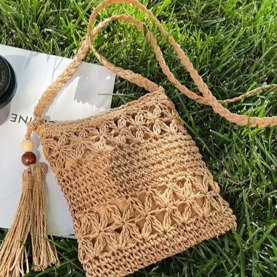 Woven Bag for Women, Casual and Versatile, New Fashion Design, Niche Crossbody Bucket Bag, Seaside Beach Bag, Shoulder Bag