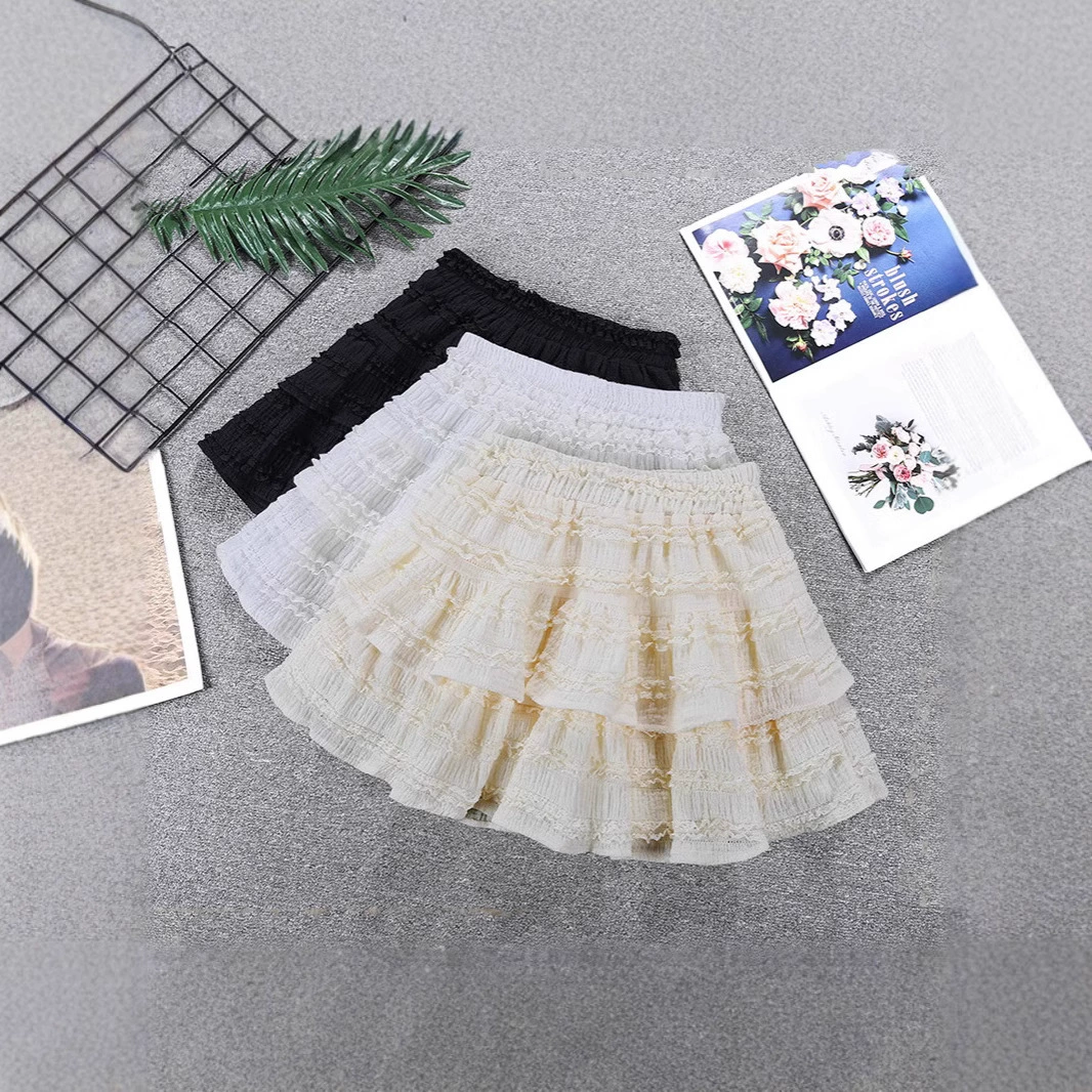 Балет ветер кружевной юбки торт Loli костюм эластичная талия складки пушистая юбка анти-легкая принцесса юбка 9033