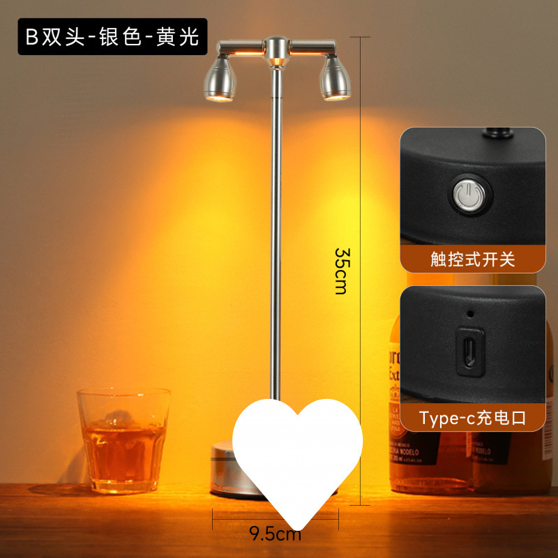 Lámpara de mesa de bar recargable al aire libre iluminación de ambiente de restaurante luz de noche luz de mercado nocturno faro de estand de atmósfera lámpara de mesa