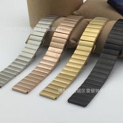 一珠竹节实心不锈钢表带智能平口通用双按蝴蝶扣手表表带