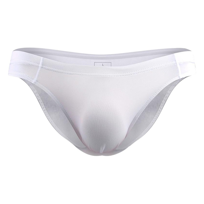 Ropa interior de los hombres pantalones cortos de triángulo de seda de hielo transpirable sexy delgada U convexa transparente de una pieza pantalones cortos de triángulo sin costuras