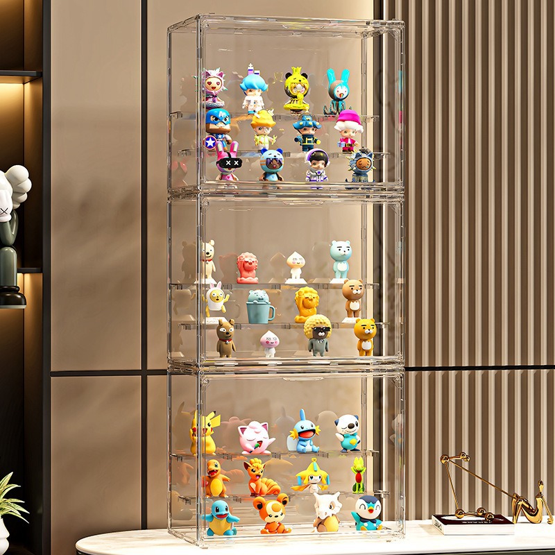 ブラインドボックス収納展示棚デスクトップ透明防塵アクリルレゴバブルマット収納キャビネット手作り展示ケース