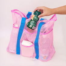 韩国ins沙滩包储物大容量健身游泳收纳袋户外便携单肩手提网纱