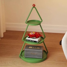创意圣诞树边几现代简约沙发多层立式隔板床头零食收纳网红置物架