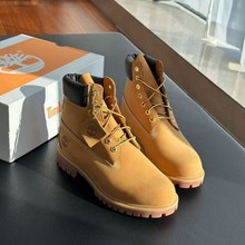 跨境天伯伦大黄靴牛皮防水耐磨保暖男女高帮踢不烂马丁靴莆田工装