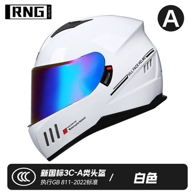 four seasons electric car helmet – Motorcycle Safety Supplies - white-colored-lenses-l-code-double-mirror