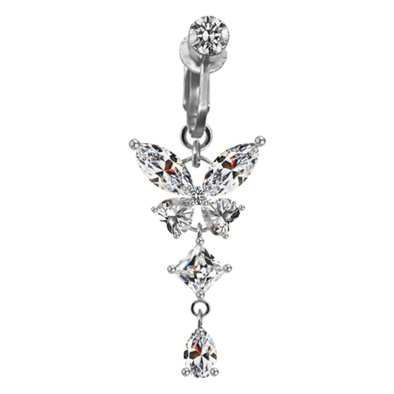 Anillo de pezón de conejo transfronterizo europeo y americano Gaibi anillo de pecho en forma de serpiente mariposa Anillo de pecho de ojo de diablo clip de pecho de punción sin agujero en stock image 1