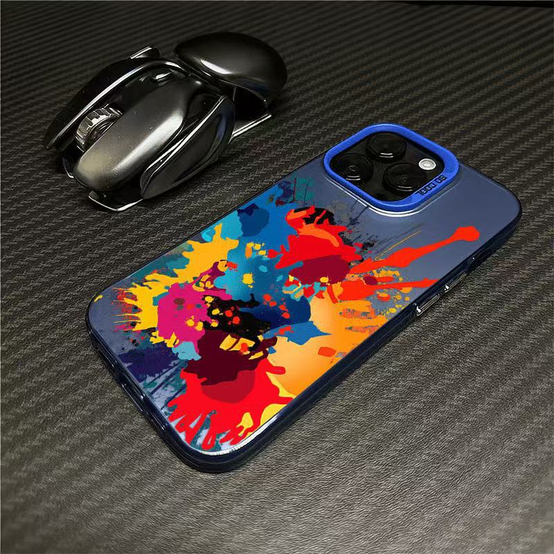 Nueva salpicadura de tinta transfronteriza para iPhone 16 funda para teléfono móvil Apple 15promax/14 anti-caída 13pro12 Europa y América