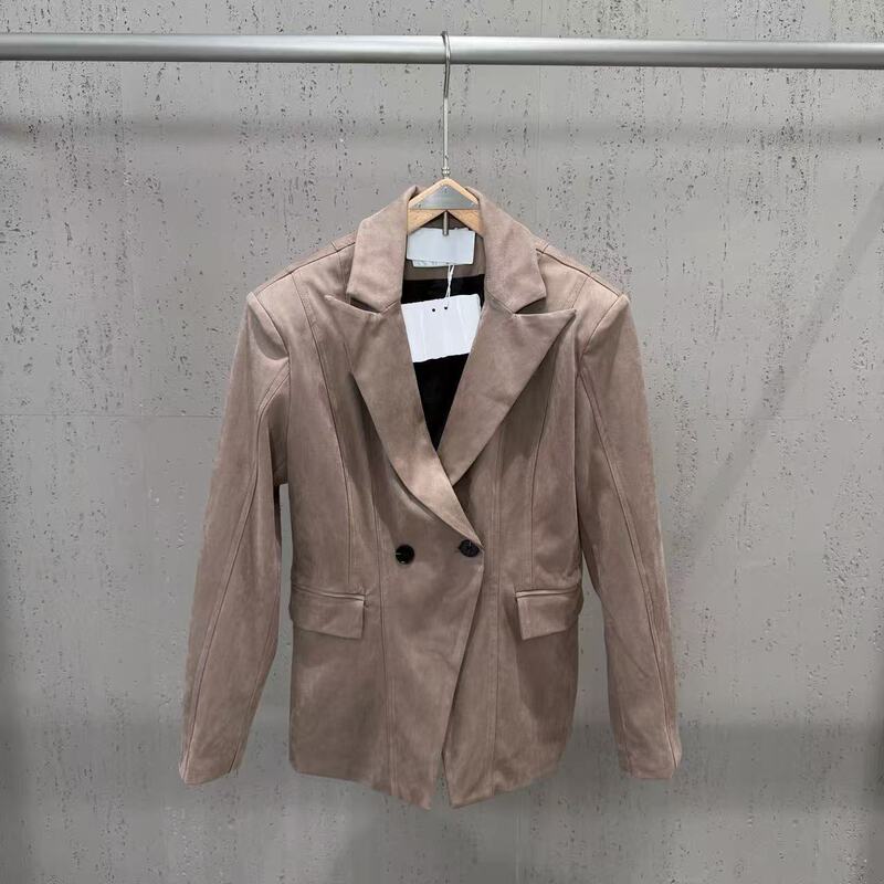 2026 Autumn/Winter Textured Business Style Double-Breasted Suede PU Blazer Slim Fit Commuting High-End Feel 2026 Autumn/Winter Textured Business Style Double-Breasted Suede PU Blazer Slim Fit Commuting High-End Feel