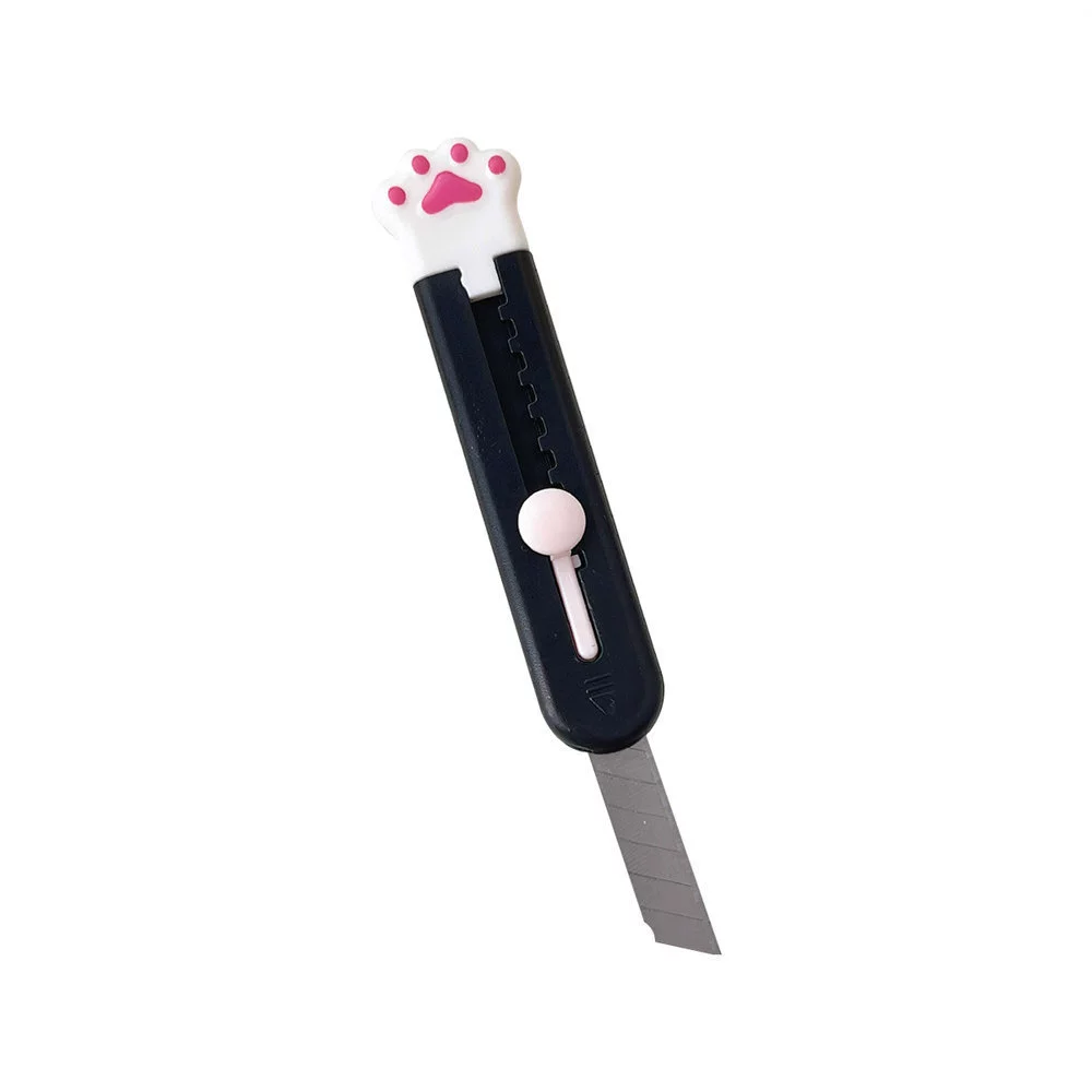 Utility Knife (Mini Wai) Cat-Paw Design, Retractable Blade, Compact 9.2 cm