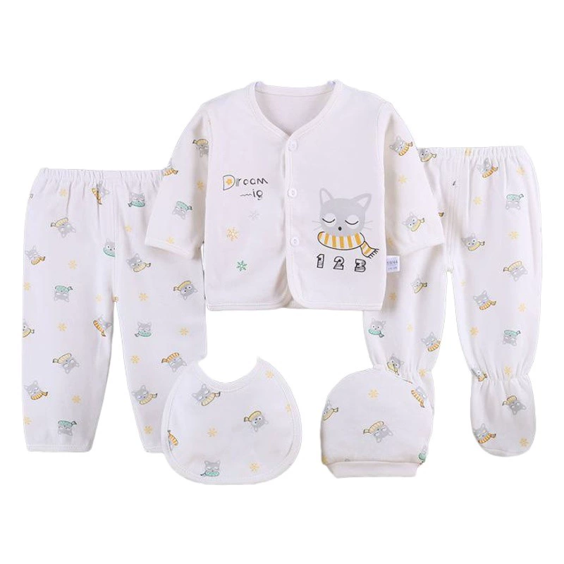 Сорок гребенная хлопок Baby пять частей набор новорожденных костюм новорожденного ребенка одежда Аньян внешней торговли источник производителей