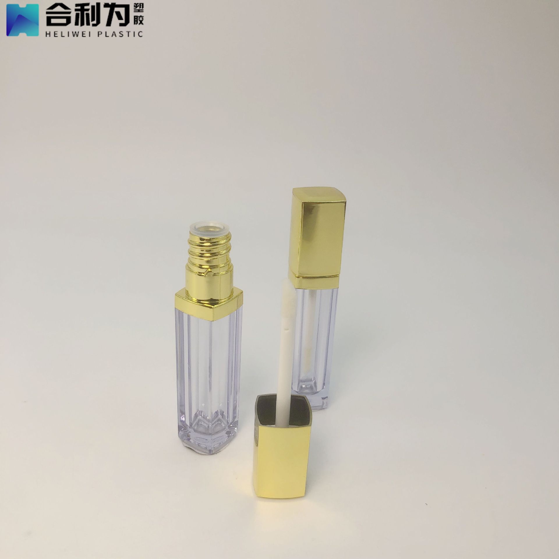 厂家直供新款金色小样3.5g四方唇彩管唇蜜管分装管diy化妆品包材