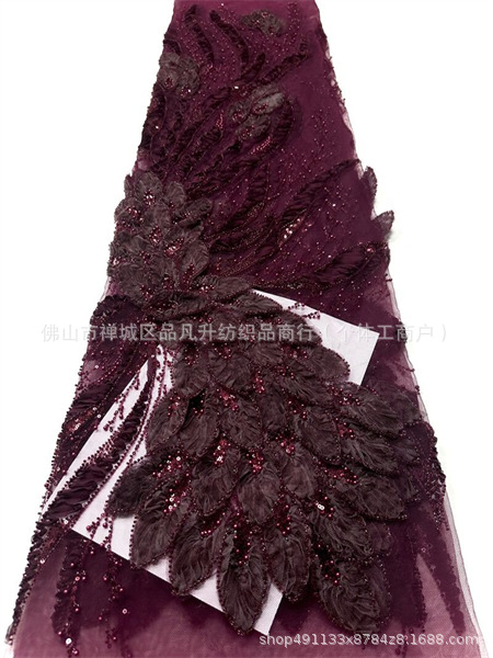 Nueva industria pesada tridimensional tela de encaje moda lindos cosplay flores de hadas vestido tela image 12