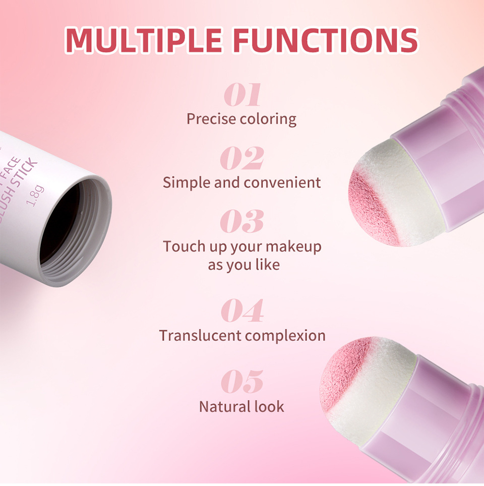 lakerain Purple Tube Sponge Head Blush Stick Matte matte Natural Blush Specification drawing