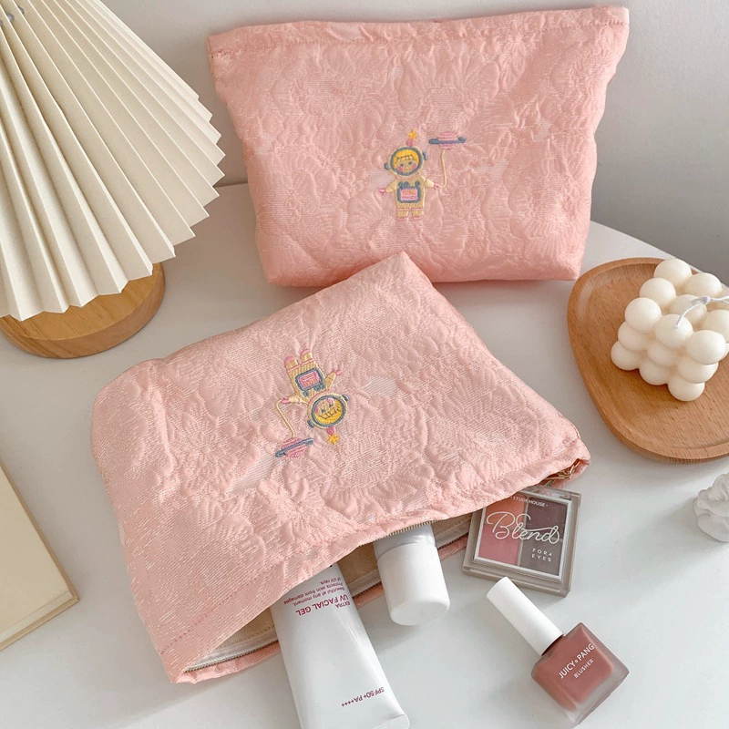 Cosmetic bag, handheld capacious shoulder bag, cute storage bag, liner