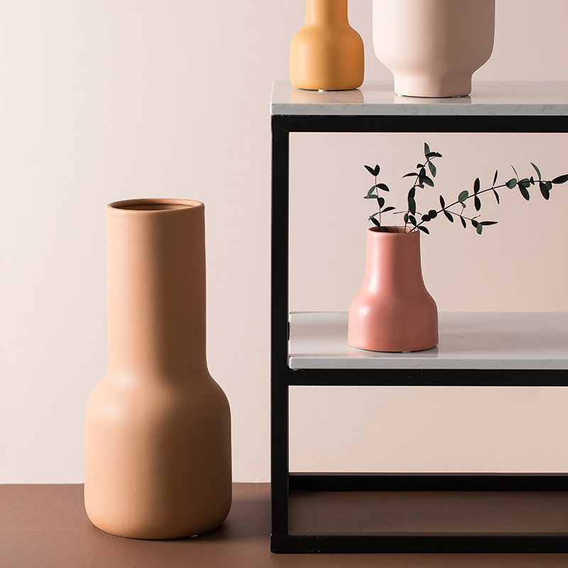 Nórdico Morandi florero de cerámica decoración creativa sala de estar flor seca TV gabinete mesa de comedor Decoración