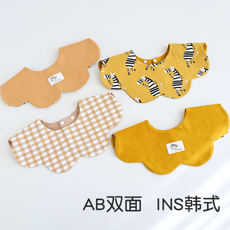 Beiyi Saliva Towel Baby Pure Cotton Absorbent Anti-Stain Infant Anti-Vomiting Bib All-Season Universal Children's Petal Bib