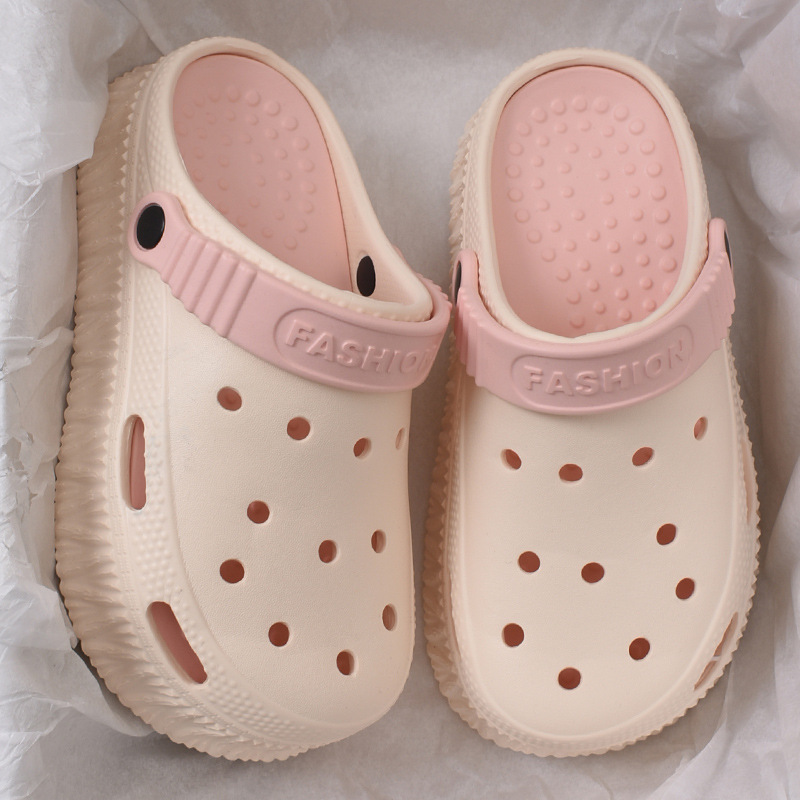 Spot super hot 2024 primavera y verano zapatos de suela gruesa EVA para adultos para mujeres zuecos transpirables aumentados para playa junto al mar