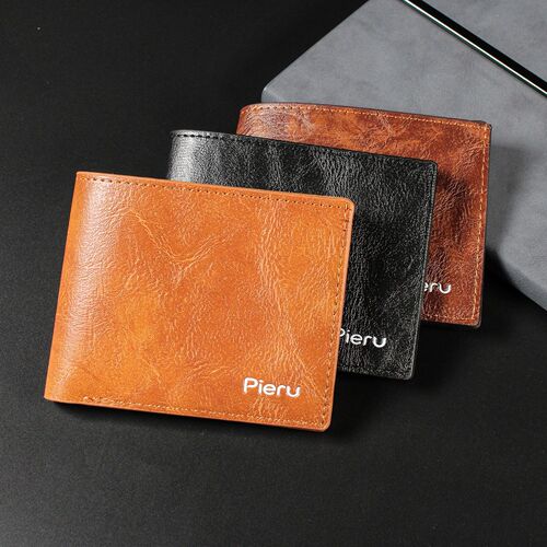 Hot Selling Fire Burned Ground male wallet large capacity faux leather fashionable youth money clip short men's ticket holder