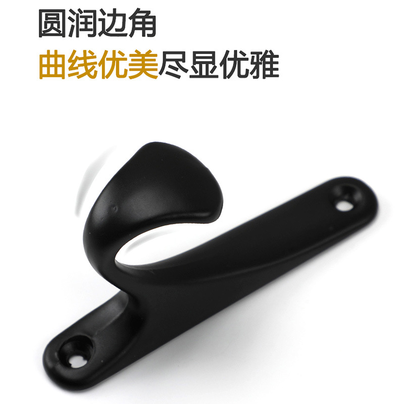 新款簡約衣鈎 門後掛衣鈎 一體單鈎 黑色銀色免打孔門窗小衣鈎