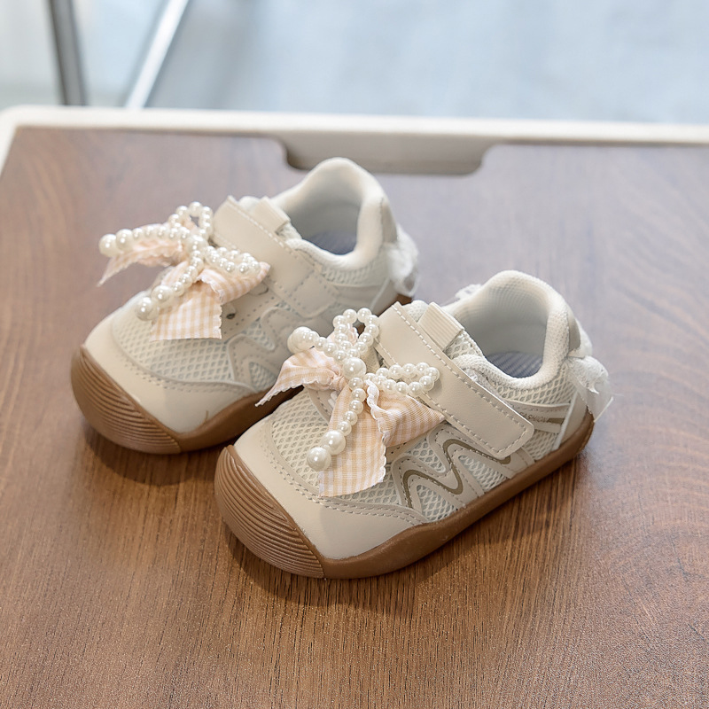 2026 primavera bebé bebé bebé zapatos de niño pequeño bolso suave cabeza antipatada arco princesa zapatos zapatos de niñas