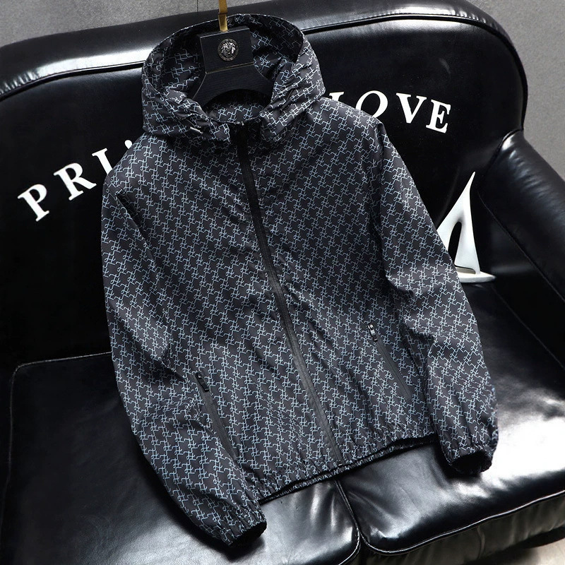Men's business casual jacket, new autumn style, trendy hooded top for youth, 2025 spring and autumn.