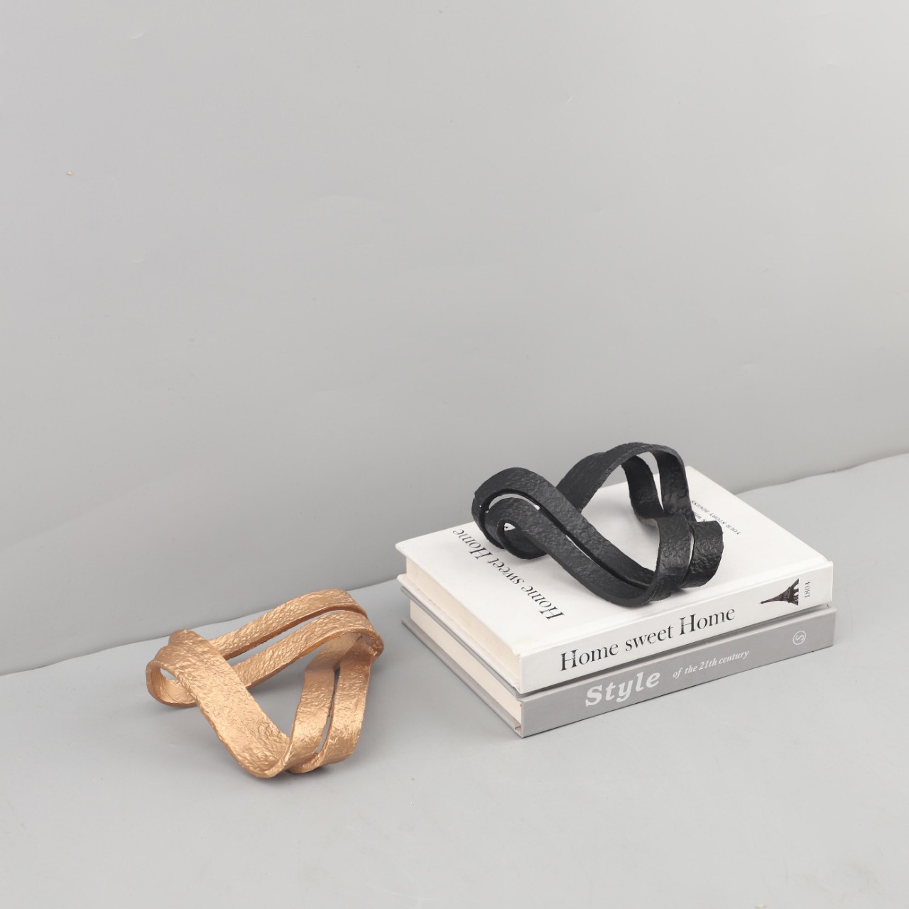 European style light luxury geometric irregular metal rope knot art…