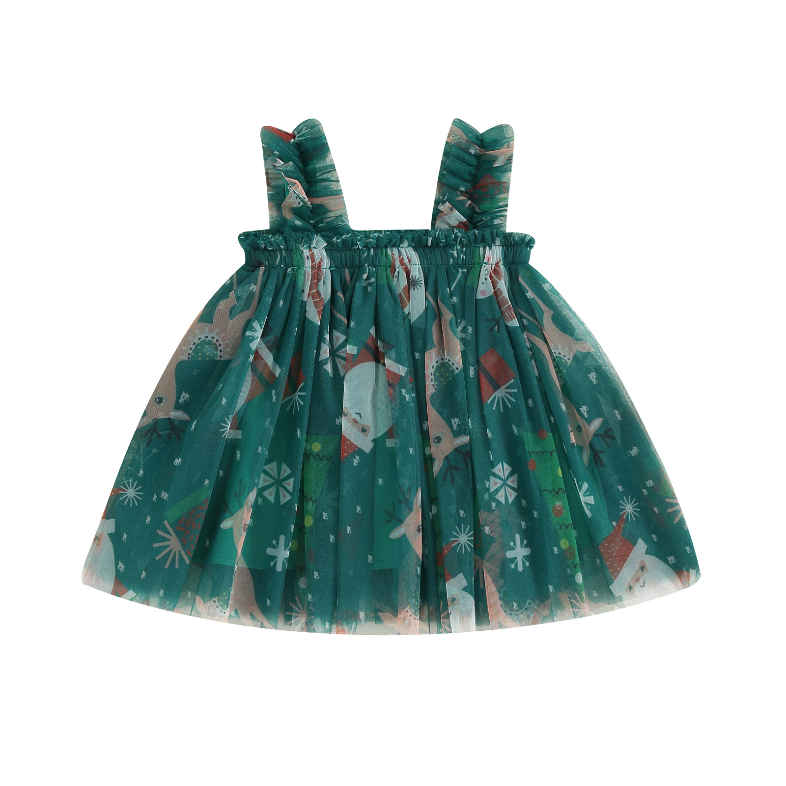 Vestido Princesa Niña Verano — Tul Bordado, Estilo Exportación