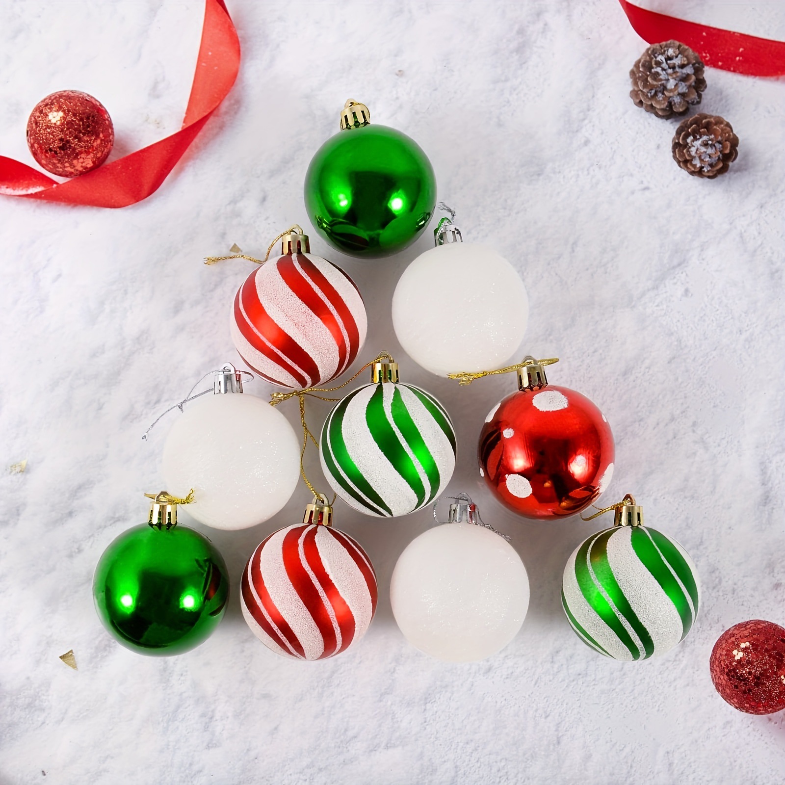 Traje transfronterizo Bola de Navidad 6cm conjunto 30 adornos de Navidad pintados Bola de Navidad Colgante