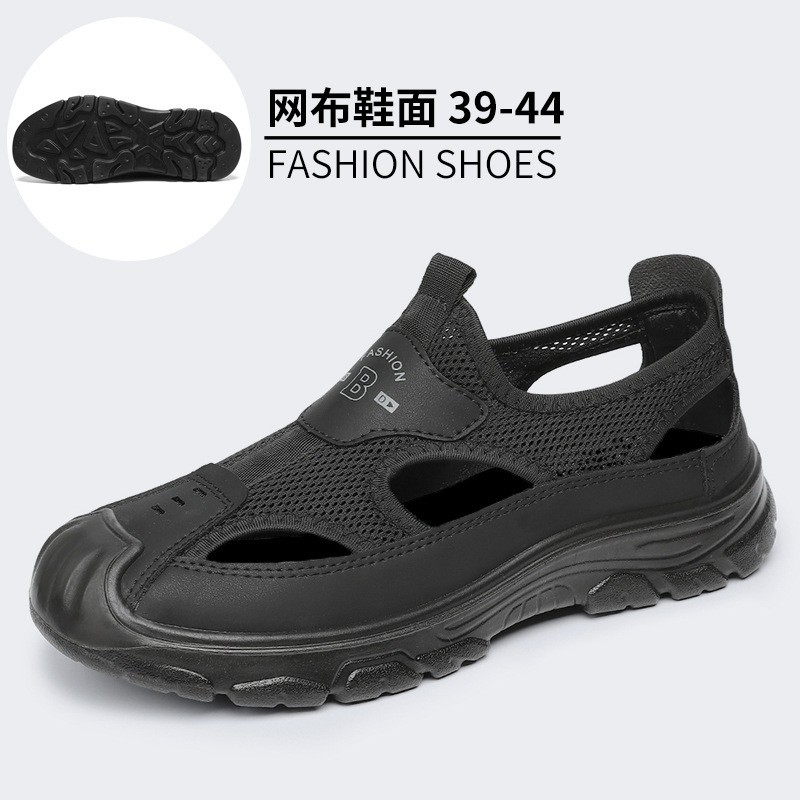 Zapatos de hombre Sandalias de malla grande huecas de verano Zapatos de plataforma impermeables transpirables Zapatos de vadeo con agujeros de playa Zapatos de papá al aire libre