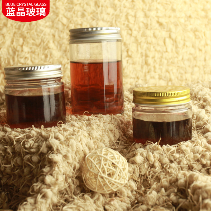 铝盖直筒圆形果酱罐头瓶 燕窝真空密封酱菜玻璃瓶 龟苓膏瓶耐高温