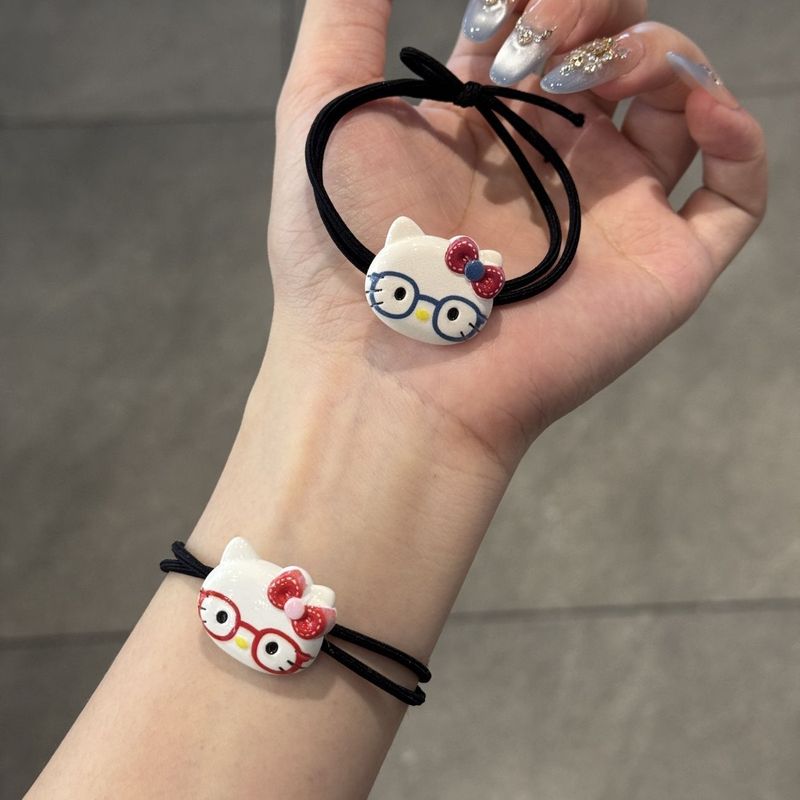 可爱眼睛KT猫发绳送男友小皮筋甜美少女闺蜜手绳卡通百搭扎头发圈|undefined