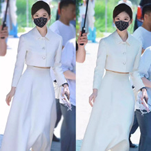 大码许我耀眼同款千金风名媛A字裙半身裙长裙套装气质西装外套