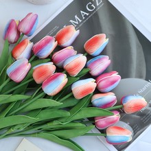 pu迷你郁金香仿真花假花外贸跨境绢花北欧风郁金香PU仿真花郁金香