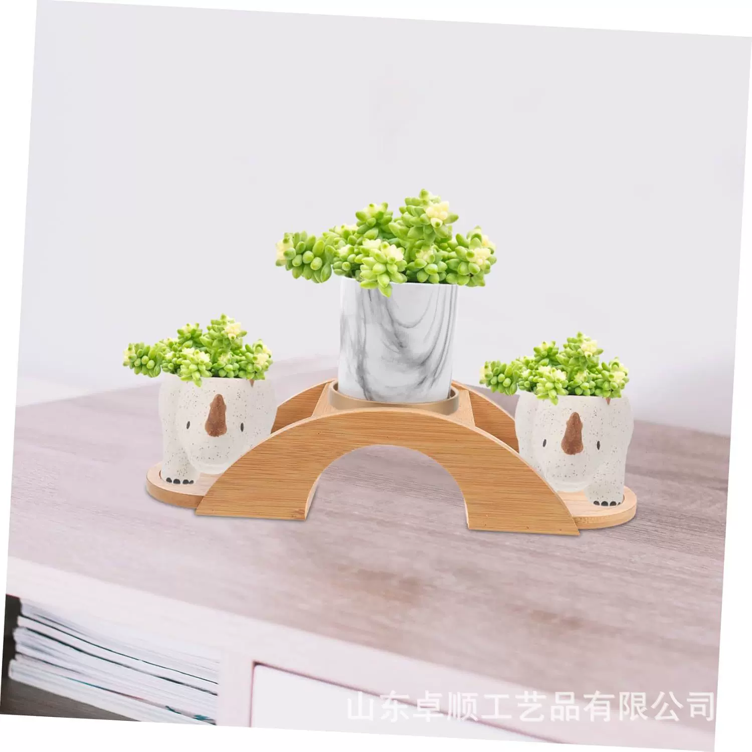 室内桌面竹制花架多肉实木飘窗阳台客厅办公室花盆置物装饰底座