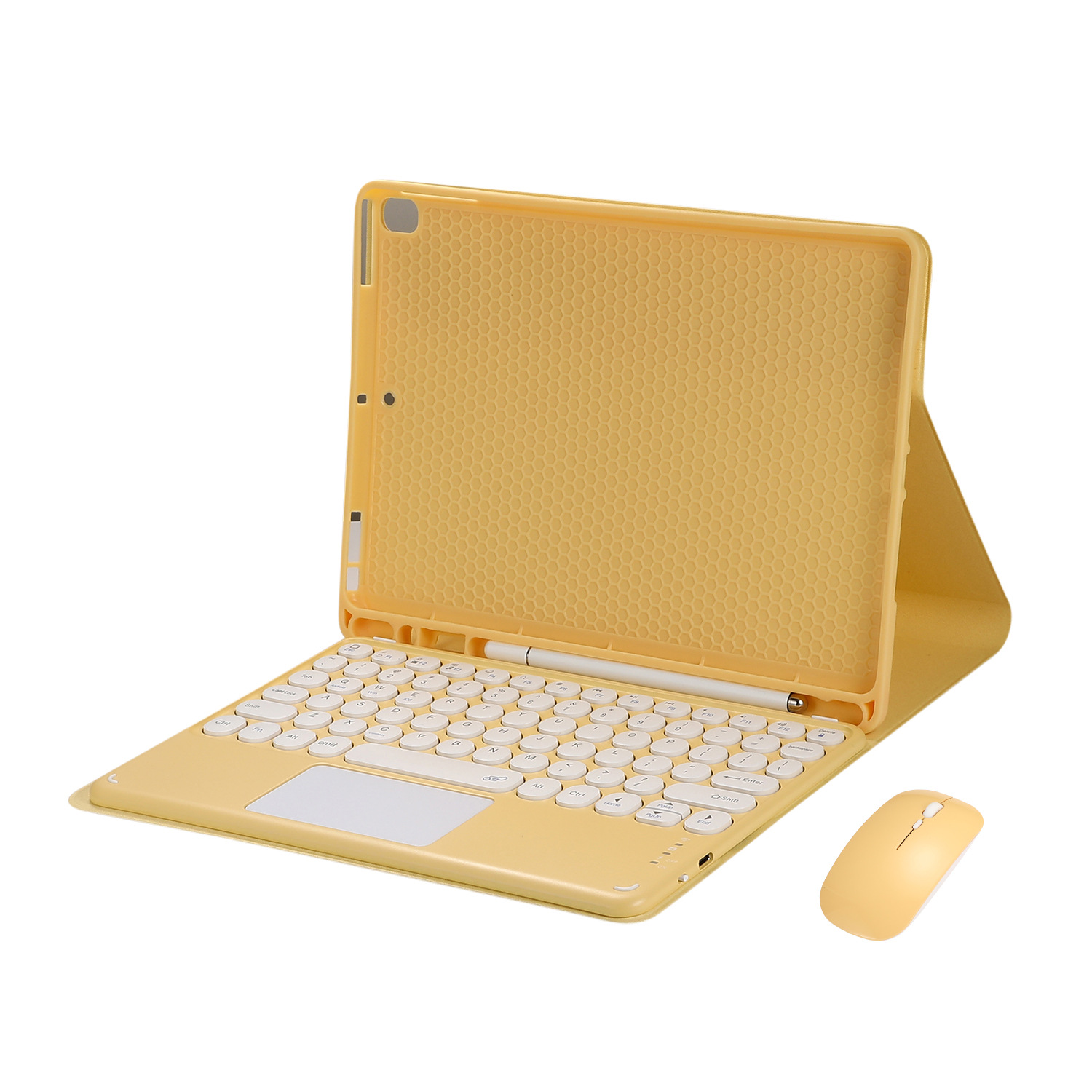 Funda protectora para teclado Bluetooth de 11 generaciones para iPad Funda de cuero para teclado táctil con tapa redonda pro11 magnética de 10,2 pulgadas