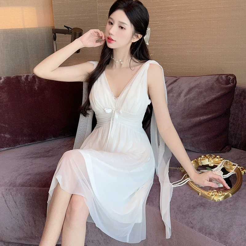 Трансграничный с нагрудным ковриком Сексуальная пижама сетка пижама спина пижамы летом новый стиль спинки пижамы домашняя юбка подтяжка