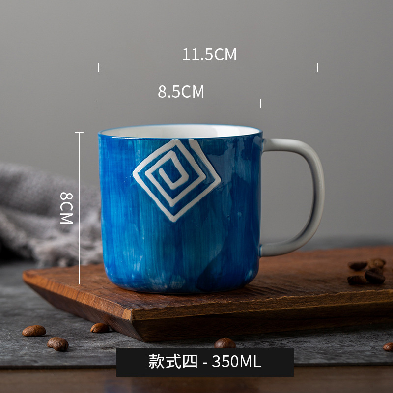 Taza de estilo europeo Taza de bebida de cerámica Taza de estilo retro Taza de café Taza de leche para el desayuno casero