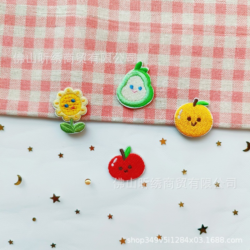 水果刺绣布贴衣服装饰绣花章补丁贴DIY手机壳手账手账装饰贴