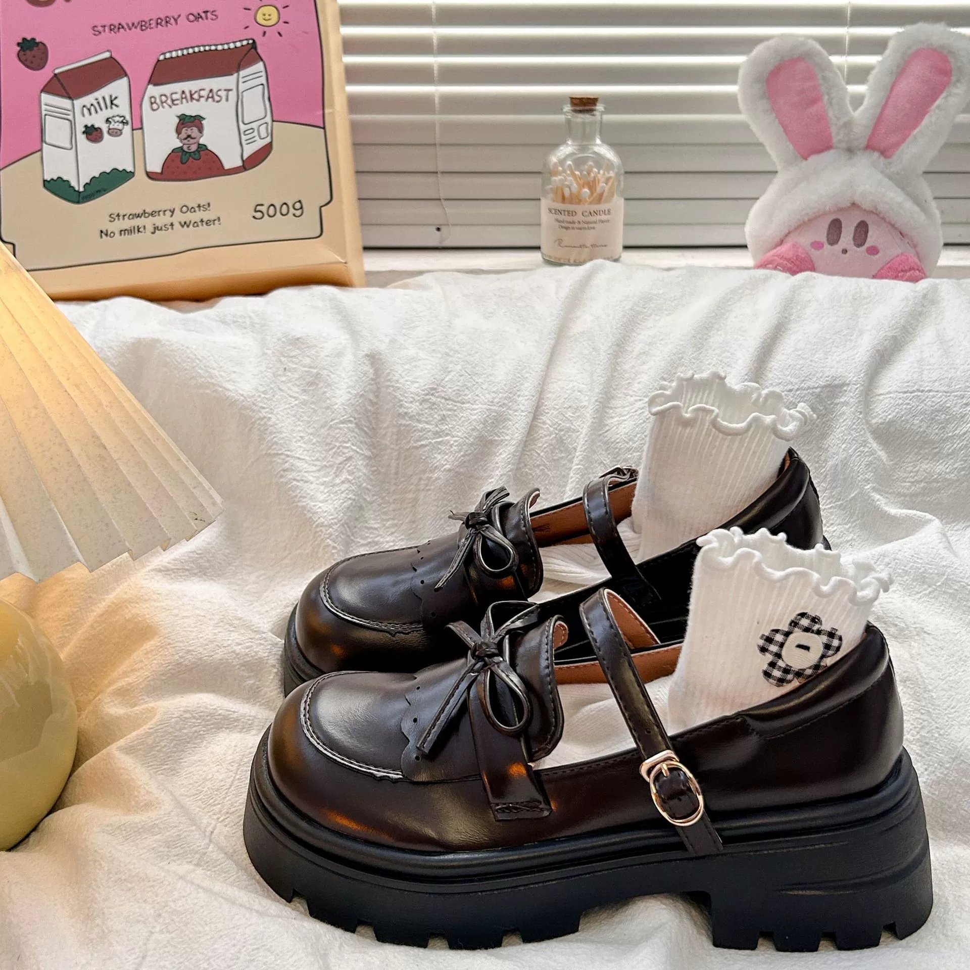 Одиночная обувь Lefu с круглой головкой и толстой подошвы женский черный школьный стиль jk маленькая кожаная обувь дикая британская 2023 новая волна педалей