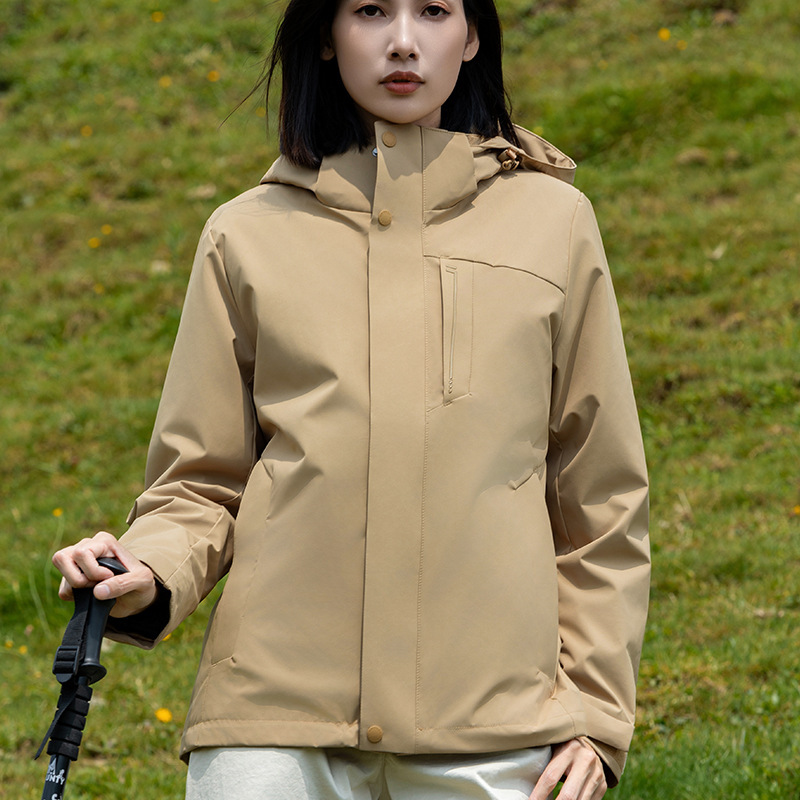 Ropa de asalto para mujeres a prueba de viento impermeable 3 - en - 1 pluma de color sólido herramientas a prueba de frío chaqueta de montaña hombre image 12