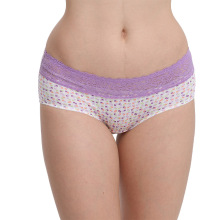 现货批发竹纤维三色印花女生内裤舒适透气弹力少女风平角女士内裤