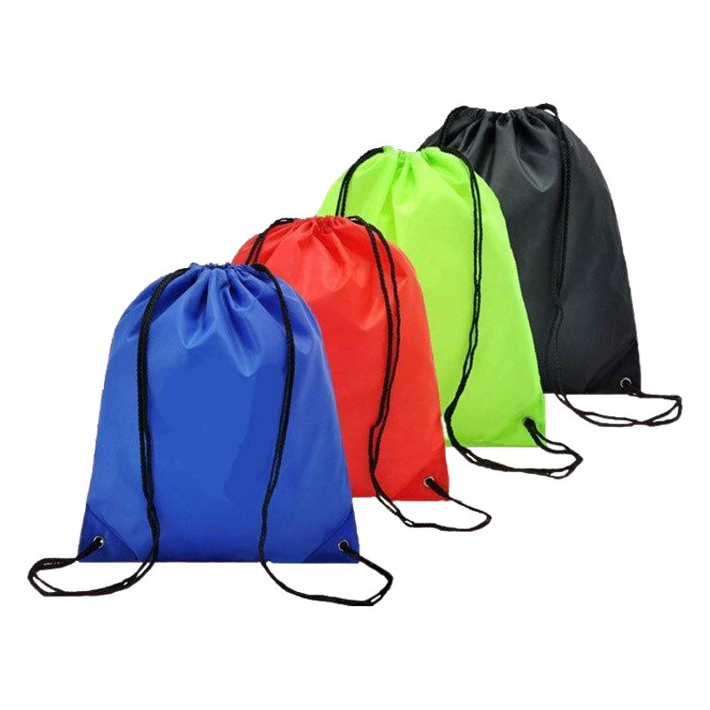 В наличии 210D полиэстер рюкзак сумка рюкзак на шнурке сумка для хранения карман нейлоновая рекламная сумка индивидуальный логотип