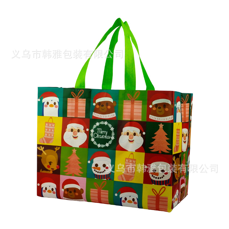 Transfronterizo Amazon spot recubierto de Navidad bolsa no tejida bolsa de compras bolsa de regalo fábrica de bolsos al por mayor