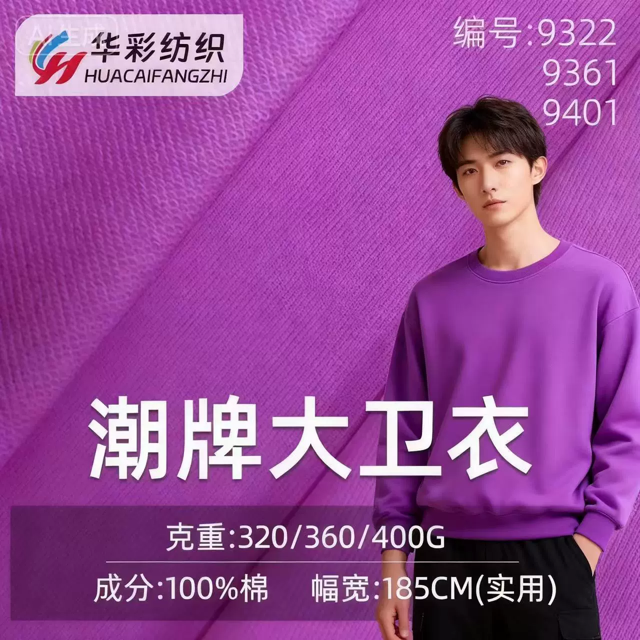 纯棉卫衣布料精梳棉大卫衣鱼鳞毛圈布潮牌重磅全棉毛圈布卫衣面料