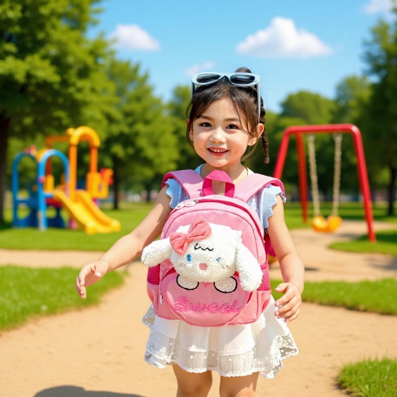 2025 nuevo jardín de infantes mochila para niños niñas lindas bolsas de peluche de aire extranjero mochila para niños niñas mochila pequeña