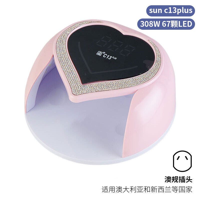 Lámpara de manicura inteligente de alta gama de luz de terapia de diamante 256W de alta potencia de pegamento de vinilo lámpara de horneado de dos manos secador de uñas transfronterizas