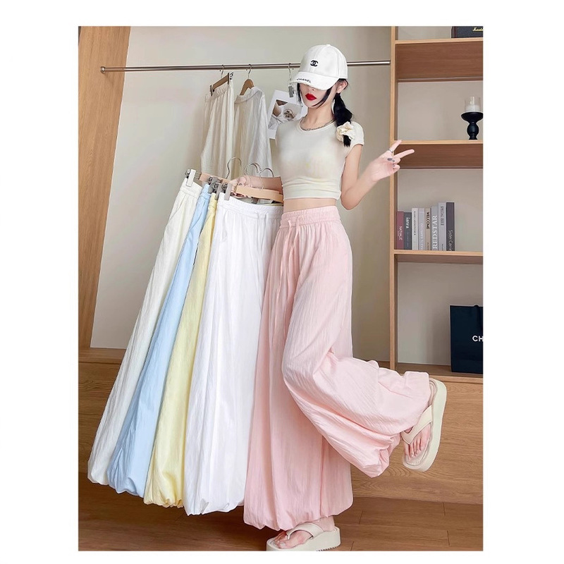2026 New Summer High-Waisted Loose Slimming Drapey Lantern Pants for Women, Petite Casual Skirt Pants