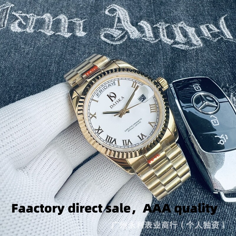 Laojia Diary Sunday Dual Calendar Watch Fully Automatic Mechanical Steel Band Men's Watch Waterproof High-End Classic Men's Watch